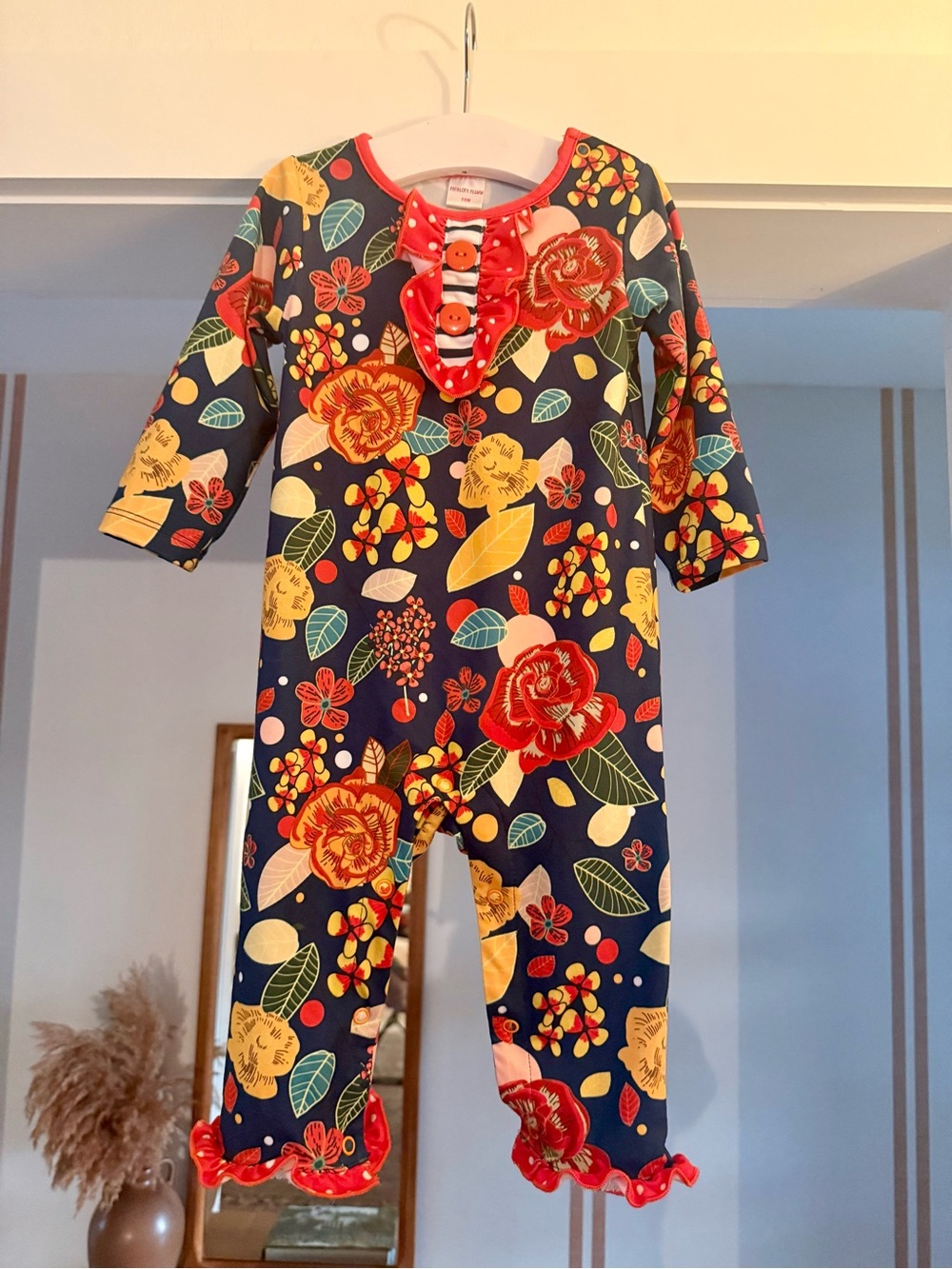 Penelope Plumm Boutique Floral Romper Sz 12 Months